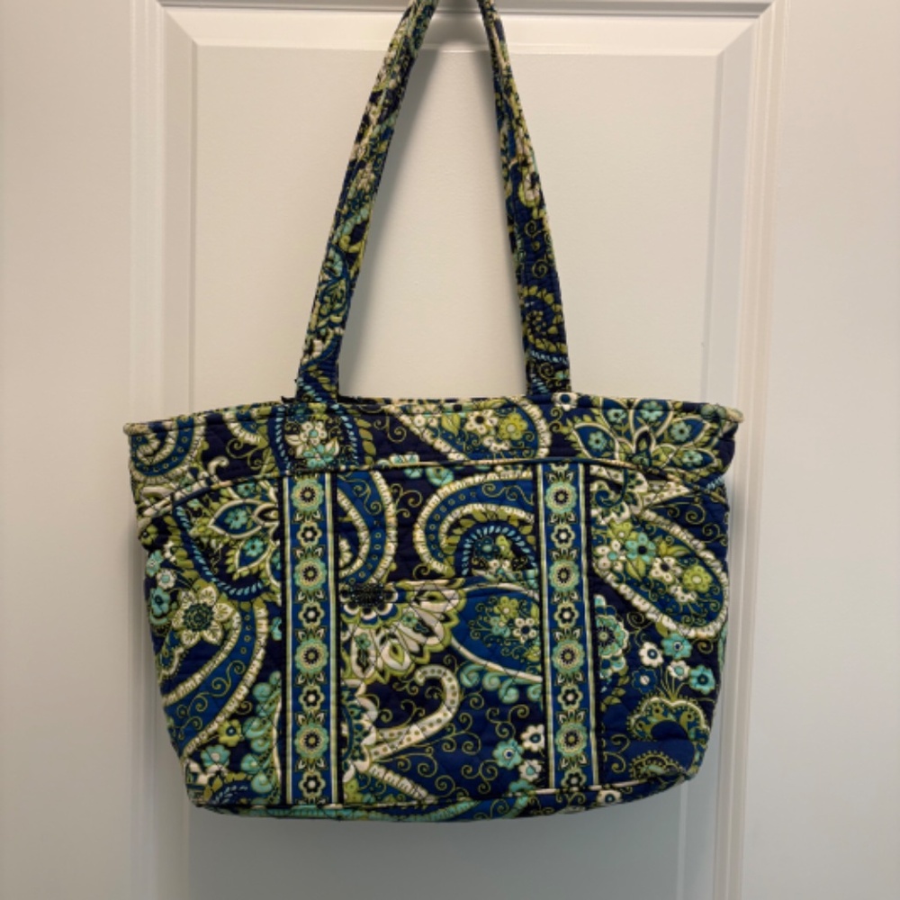 Vera Bradley Rhythm & Blues (Retired) Two Handle Medium Sized Tote Bag EUC - Picture 3 of 7